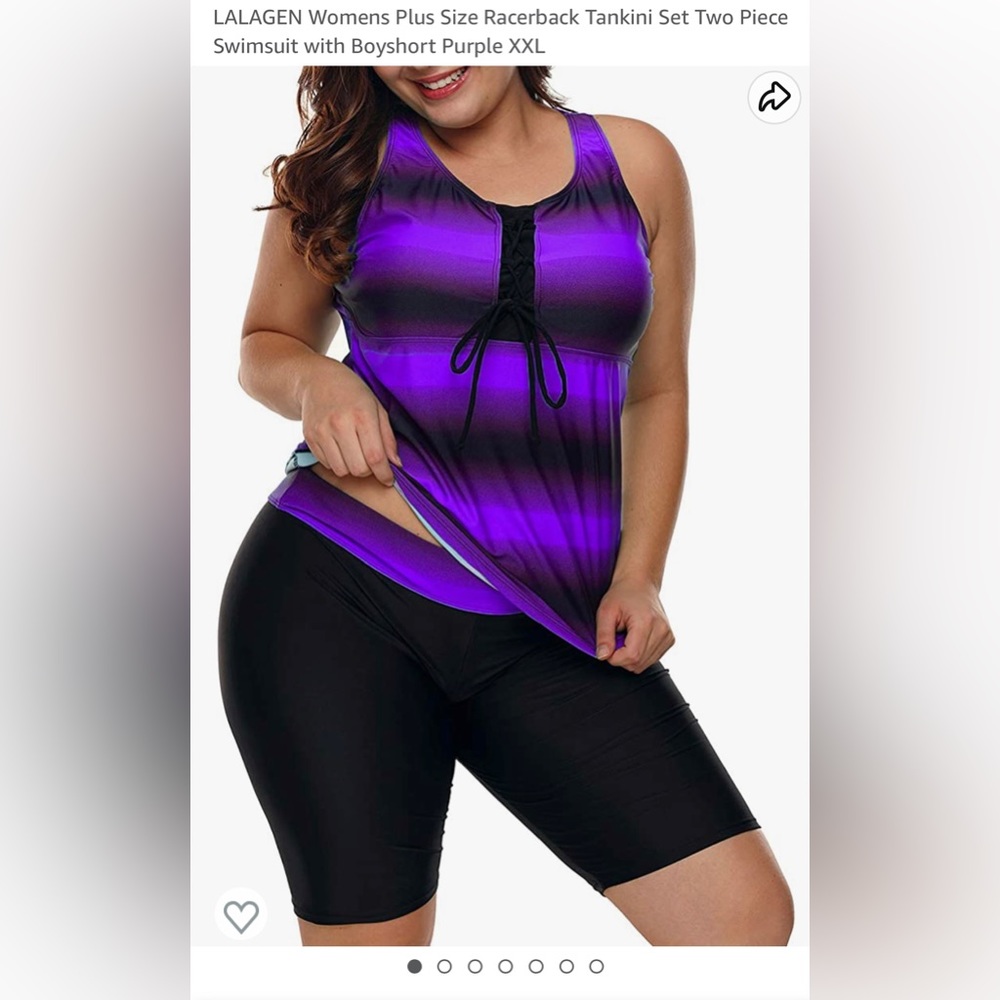 LALAGEN Womens Tankini Swimsuit Rash Guard Capris Two Piece Bathing Suit